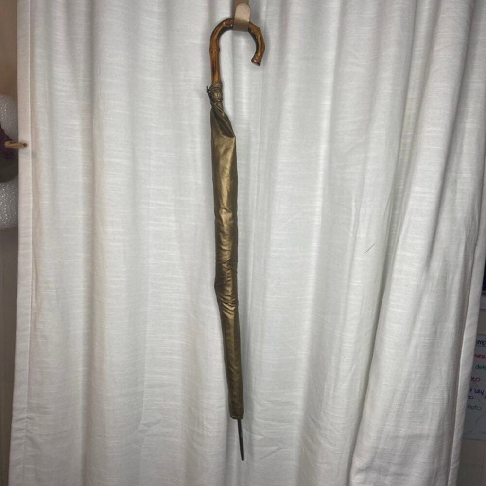 Vintage Acetate Bamboo Handle Umbrella w/ Cover